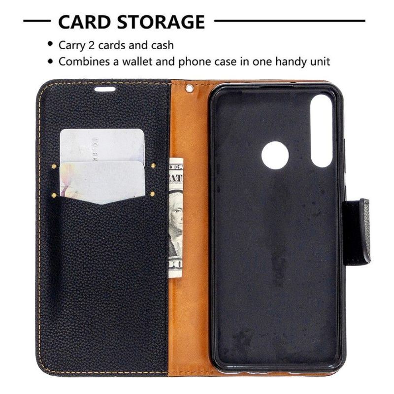 Case voor Huawei Y6p Folio-hoesje Generfd Leereffect