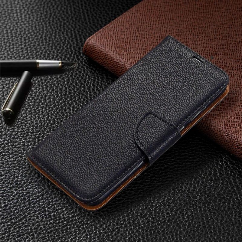 Case voor Huawei Y6p Folio-hoesje Generfd Leereffect