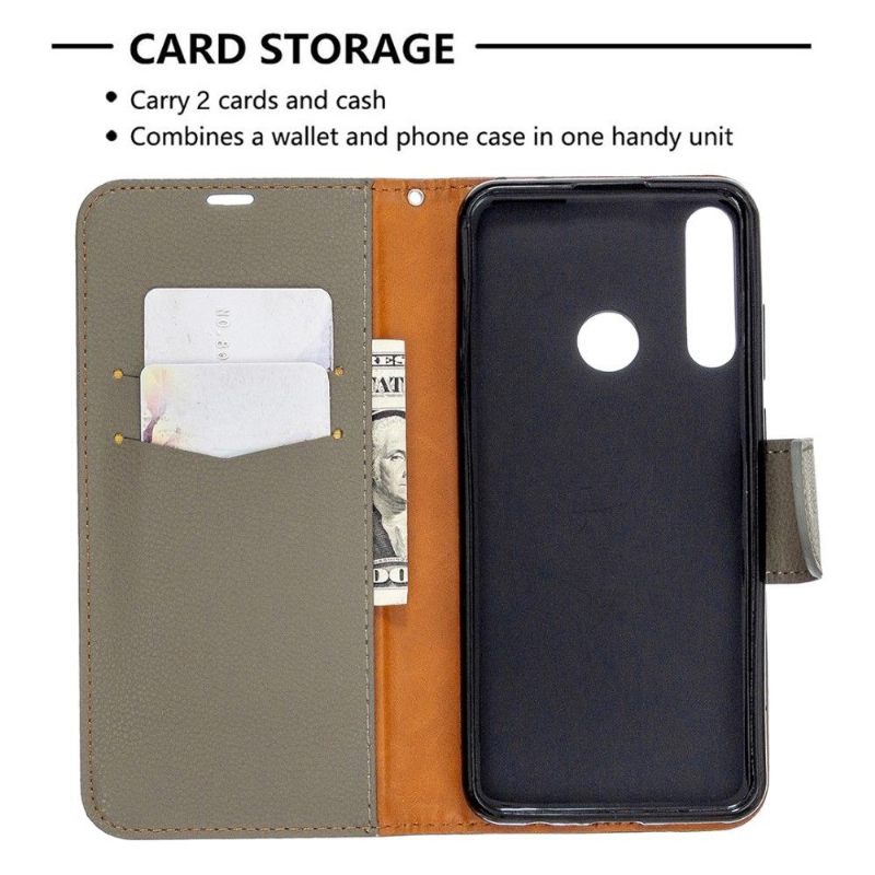 Case voor Huawei Y6p Folio-hoesje Generfd Leereffect