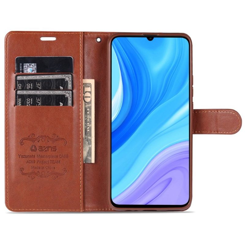 Folio-hoesje voor Huawei Y6p Azns Retro Leder Effect