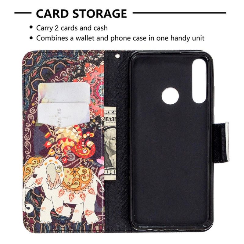 Folio-hoesje voor Huawei Y6p Indische Olifant