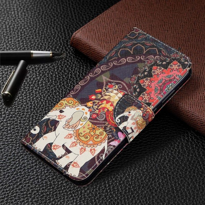 Folio-hoesje voor Huawei Y6p Indische Olifant