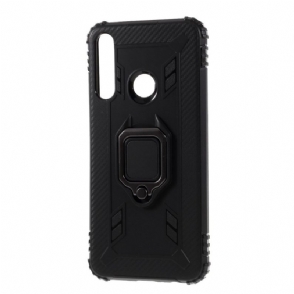 Hoesje voor Huawei Y6p Carbon Look Met Steunring