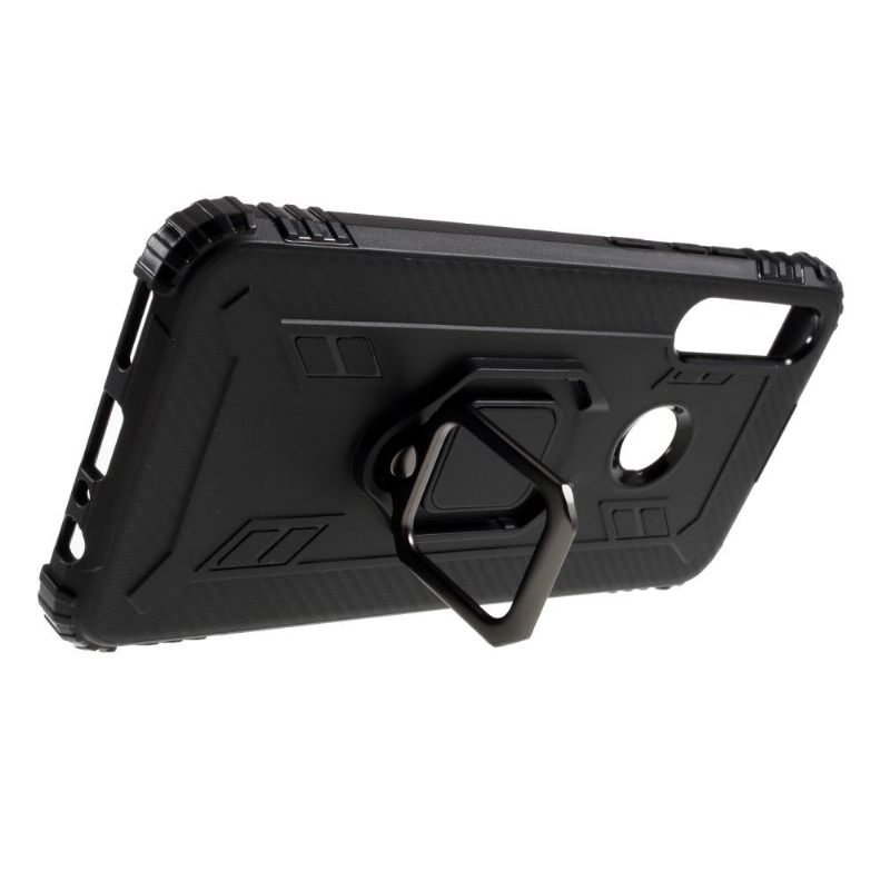 Hoesje voor Huawei Y6p Carbon Look Met Steunring