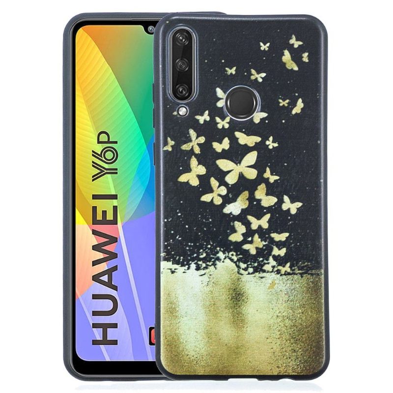 Hoesje voor Huawei Y6p Gouden Vlinders