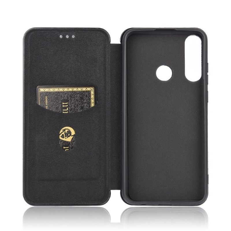 Leren Hoesje voor Huawei Y6p Koolstofvezeleffect
