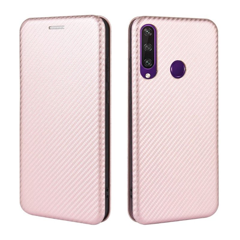 Leren Hoesje voor Huawei Y6p Koolstofvezeleffect