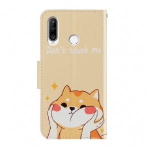Leren Hoesje voor Huawei Y6p Raak Mij En Kat Niet Aan
