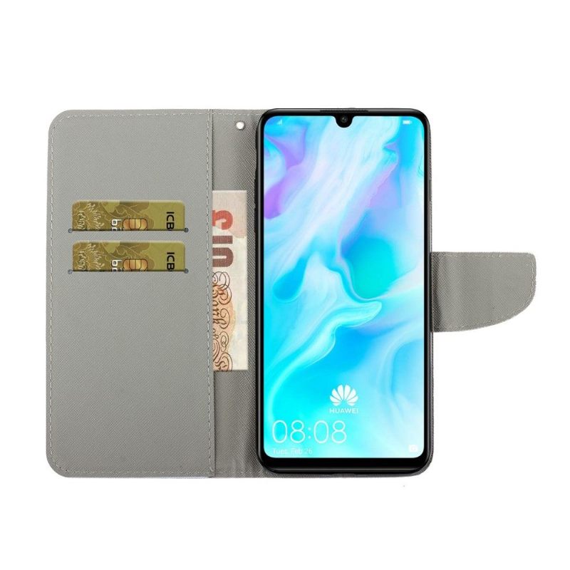 Leren Hoesje voor Huawei Y6p Raak Mij En Kat Niet Aan