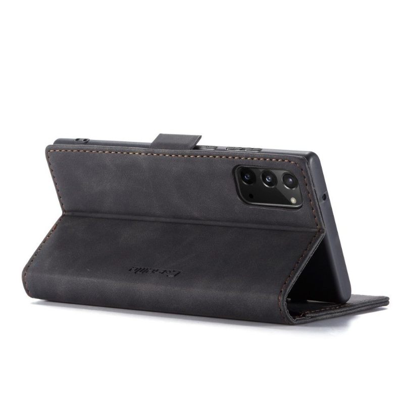 Folio-hoesje voor Samsung Galaxy Note 20 Anti-fall Golias Ledereffect - Zwart