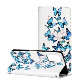 Folio-hoesje voor Samsung Galaxy Note 20 Meerdere Blauwe Vlinders