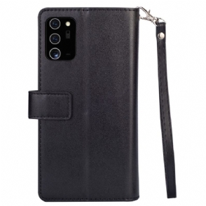 Folio-hoesje voor Samsung Galaxy Note 20 Met Ketting Kaarthouder Van Kunstleer