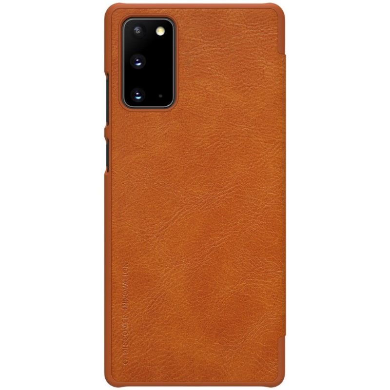 Folio-hoesje voor Samsung Galaxy Note 20 Qin Ledereffect - Havana