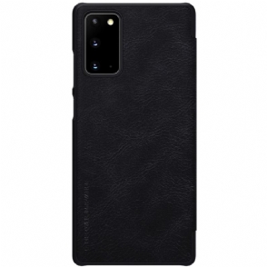 Folio-hoesje voor Samsung Galaxy Note 20 Qin Ledereffect - Zwart