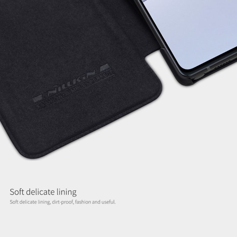 Folio-hoesje voor Samsung Galaxy Note 20 Qin Ledereffect - Zwart