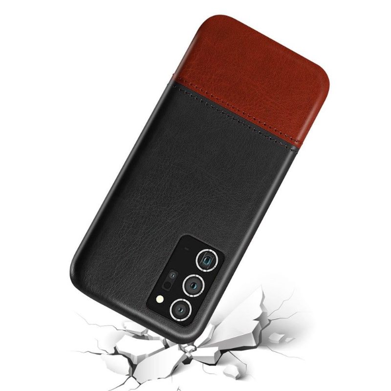 Hoesje voor Samsung Galaxy Note 20 Tweekleurig Leereffect