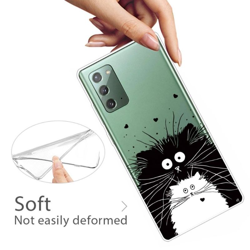 Hoesje voor Samsung Galaxy Note 20 Zwart-witte Katten
