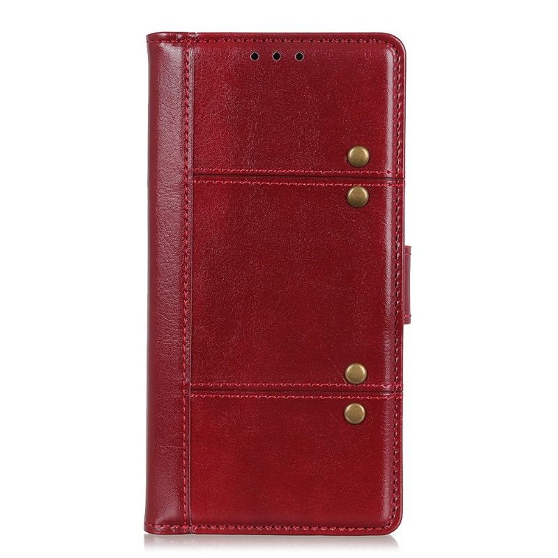 Leren Hoesje voor Samsung Galaxy Note 20 Ledereffect Met Klinknagels