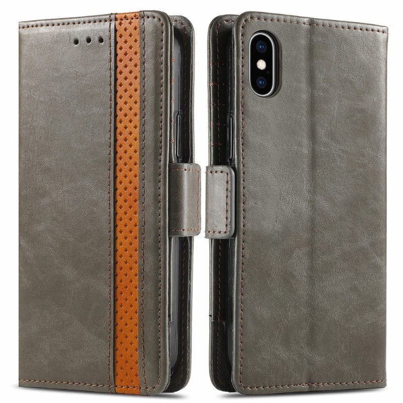 Flip Case voor iPhone X / XS Folio-hoesje Zakelijk Omdraaien