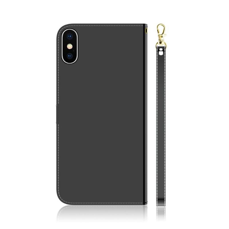 Folio-hoesje voor iPhone X / XS Anti-fall Spiegeleffect Van Imitatieleer