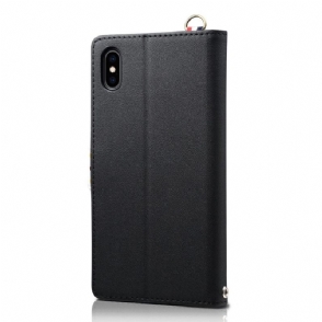 Folio-hoesje voor iPhone X / XS Vintage Stippen