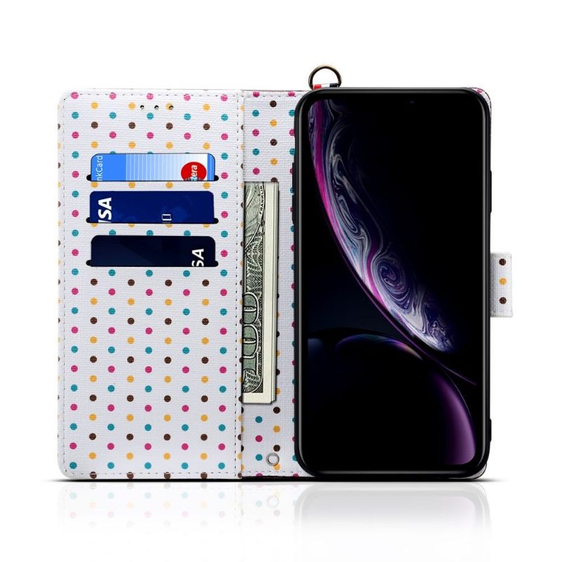 Folio-hoesje voor iPhone X / XS Vintage Stippen