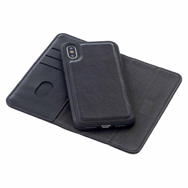 Hoesje Folio-hoesje voor iPhone X / XS 2 in 1 Zwart