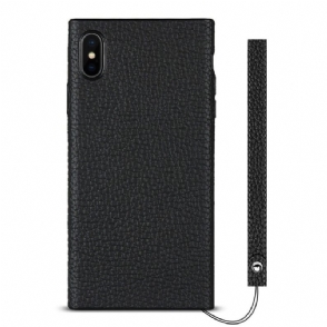 Hoesje voor iPhone X / XS Ledereffect Met Riem