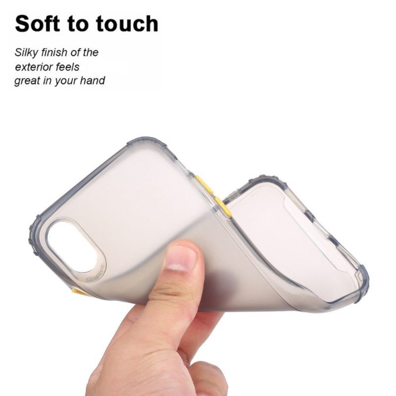 Hoesje voor iPhone X / XS Semi-transparant Met Kleurknop