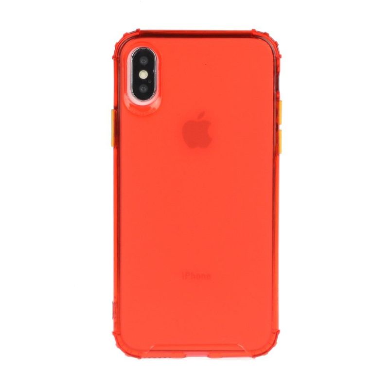 Hoesje voor iPhone X / XS Semi-transparant Met Kleurknop