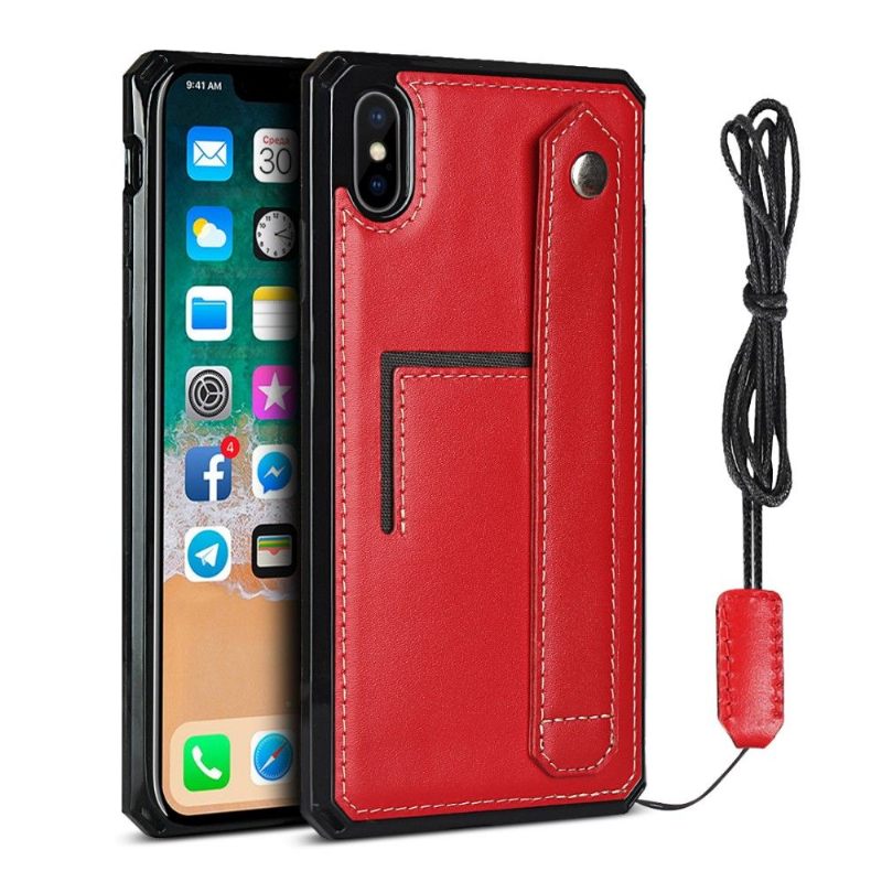 Telefoonhoesje voor iPhone X / XS Leren Kaarthouder