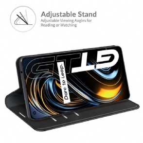 Cover voor Realme GT 5G Anti-fall Kunstleer Stand Functie