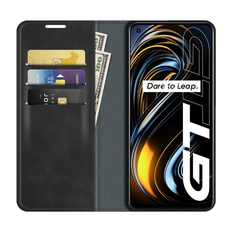 Cover voor Realme GT 5G Anti-fall Kunstleer Stand Functie