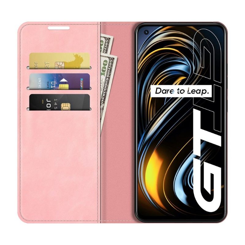 Cover voor Realme GT 5G Anti-fall Kunstleer Stand Functie