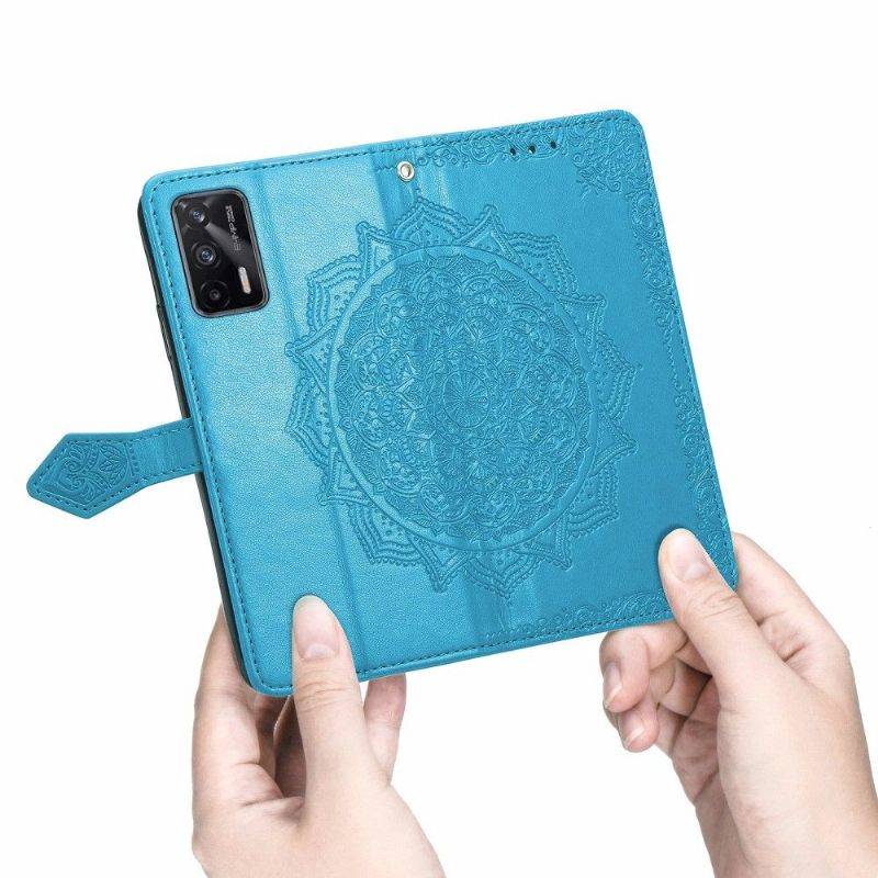 Folio-hoesje voor Realme GT 5G Mandala-reliëf Kunstleer Retro