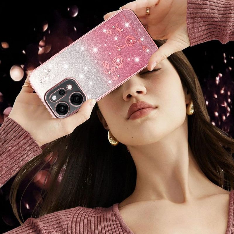 Case Hoesje Oppo Reno 14 Pro 5g Telefoonhoesje Bloemen En Strass-steentjes