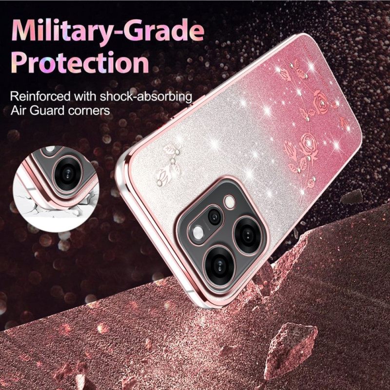 Case Hoesje Oppo Reno 14 Pro 5g Telefoonhoesje Bloemen En Strass-steentjes