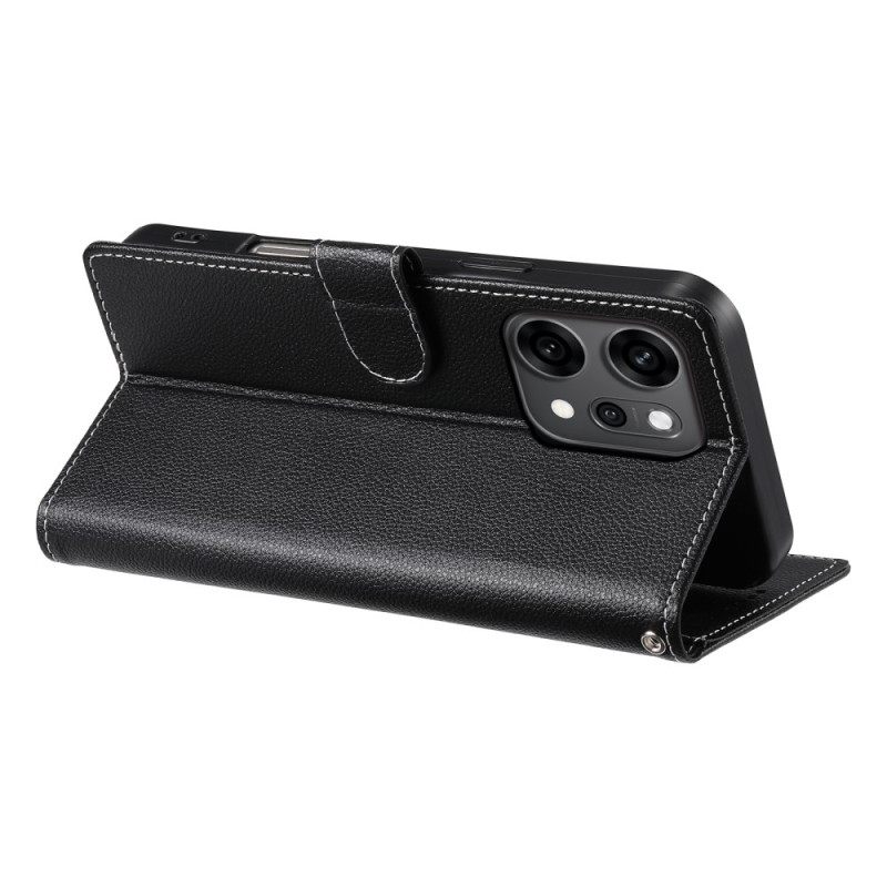 Flip Case Leren Oppo Reno 14 Pro 5g Effen Leer-effect