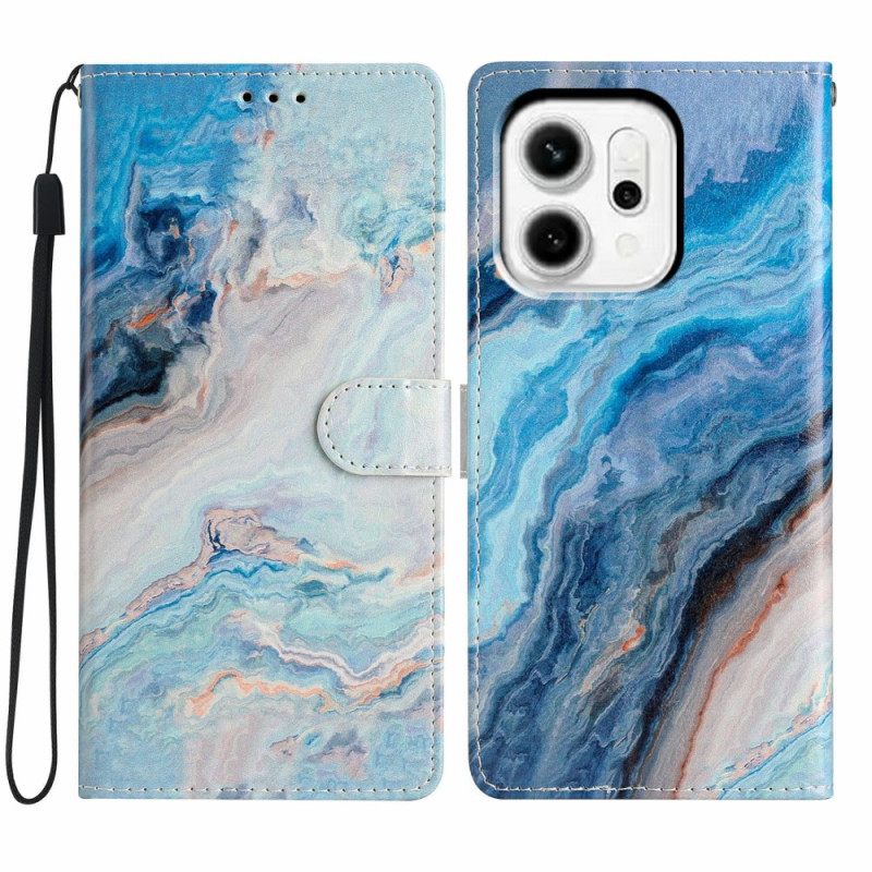 Folio-hoesje Oppo Reno 14 Pro 5g Telefoonhoesje Blauw Marmer