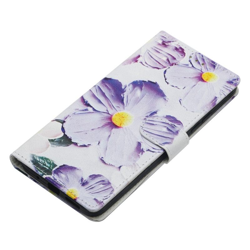 Folio-hoesje Oppo Reno 14 Pro 5g Telefoonhoesje Violet Bloemenpatroon