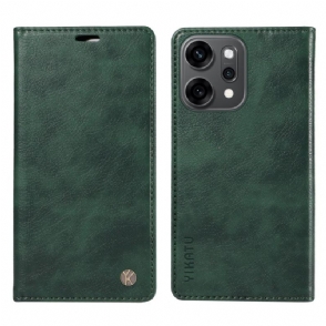 Folio-hoesje Oppo Reno 14 Pro 5g Yikatu Gewaxt Imitatieleer Bescherming Hoesje