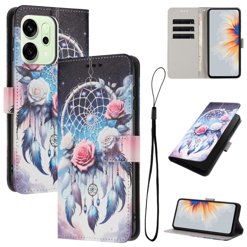 Leren Hoesje Oppo Reno 14 Pro 5g Bloemen Dromenvanger
