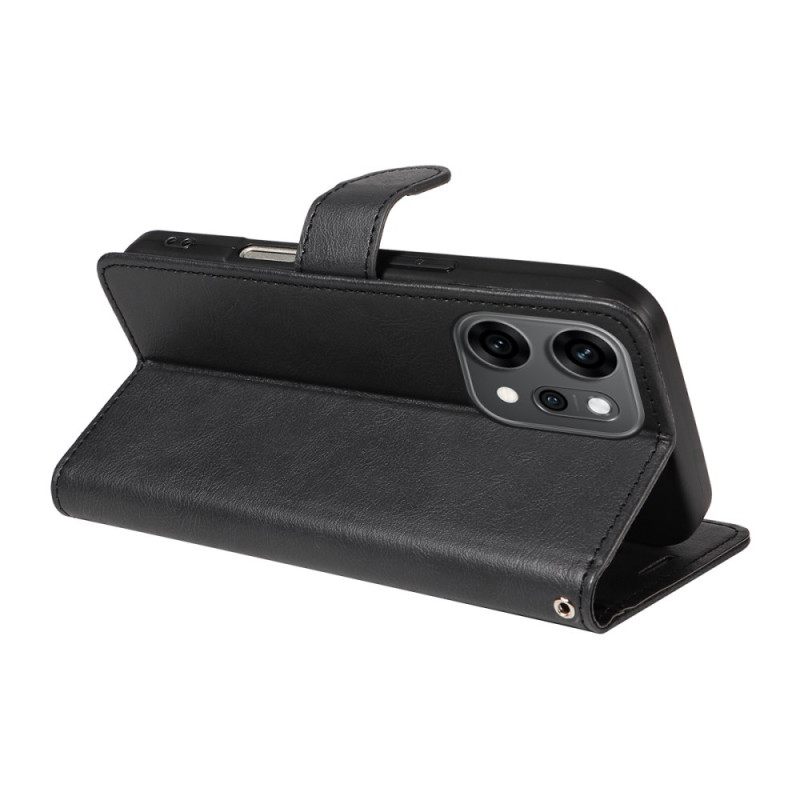 Leren Hoesje Oppo Reno 14 Pro 5g Effen Kunstleer