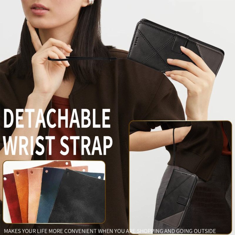 Leren Hoesje Oppo Reno 14 Pro 5g Geometrisch Ontwerp