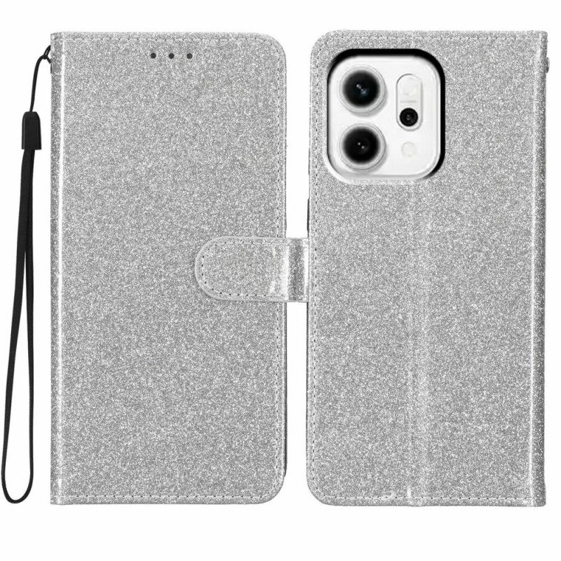 Leren Hoesje Oppo Reno 14 Pro 5g Glitter Bescherming Hoesje