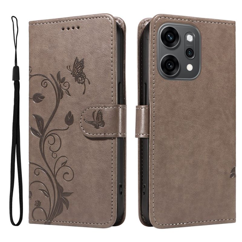 Leren Hoesje Oppo Reno 14 Pro 5g Klein Bloemen
