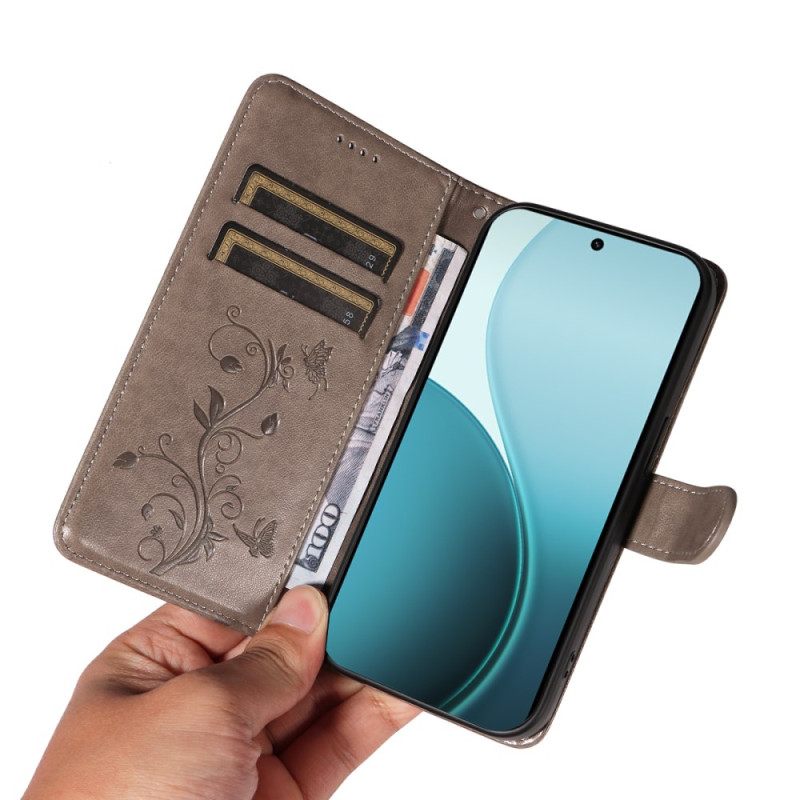 Leren Hoesje Oppo Reno 14 Pro 5g Klein Bloemen