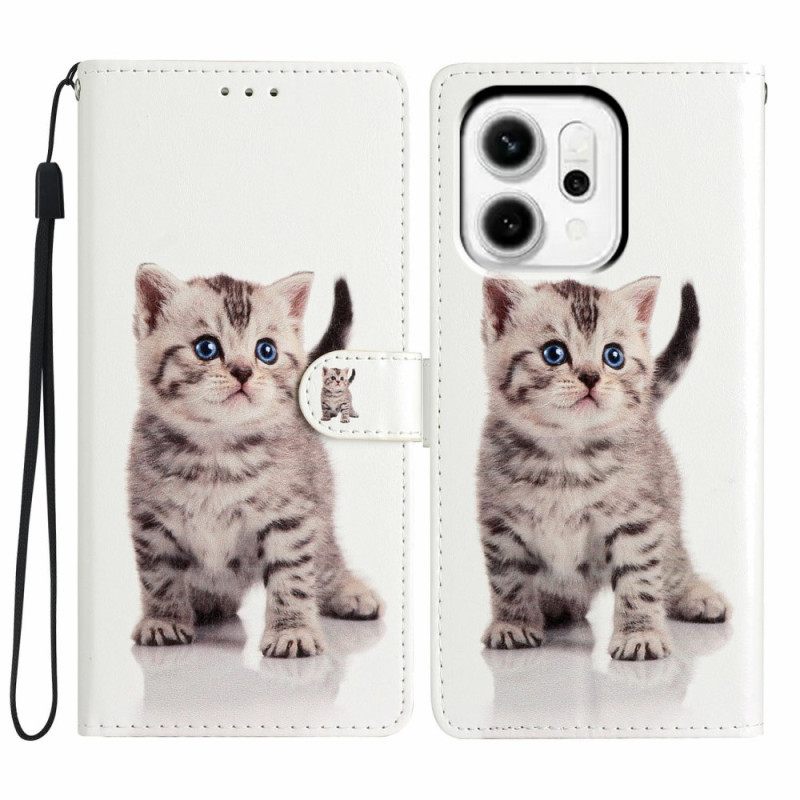 Leren Hoesje Oppo Reno 14 Pro 5g Kleine Kat Bescherming Hoesje
