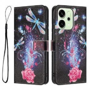 Leren Hoesje Voor Oppo Reno 14 Pro 5g Libellen