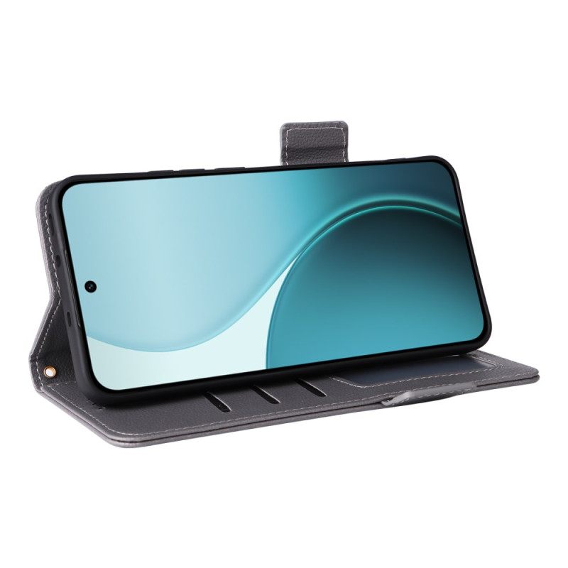 Leren Hoesje Voor Oppo Reno 14 Pro 5g Lychee Textuur Met Bandje